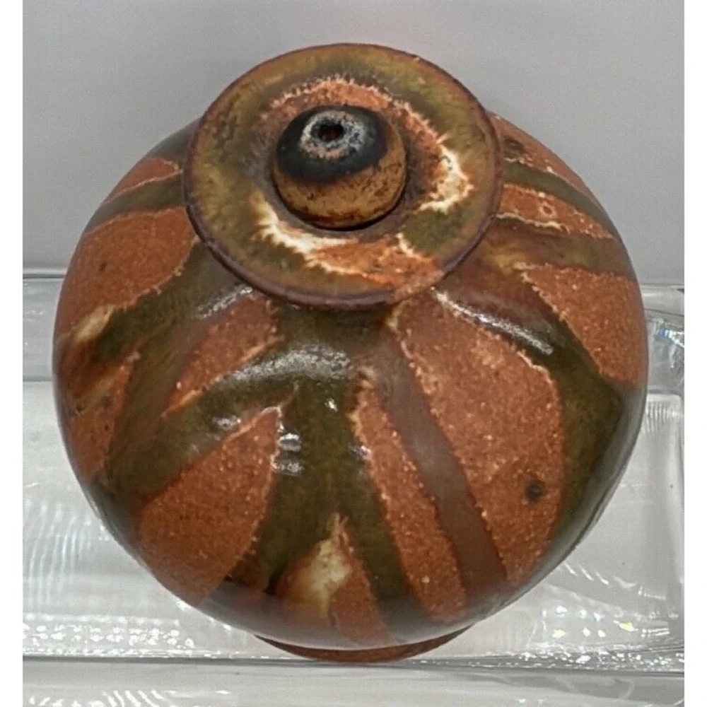 Stoneware Oil Lamp‎ Signed Tury MCM
